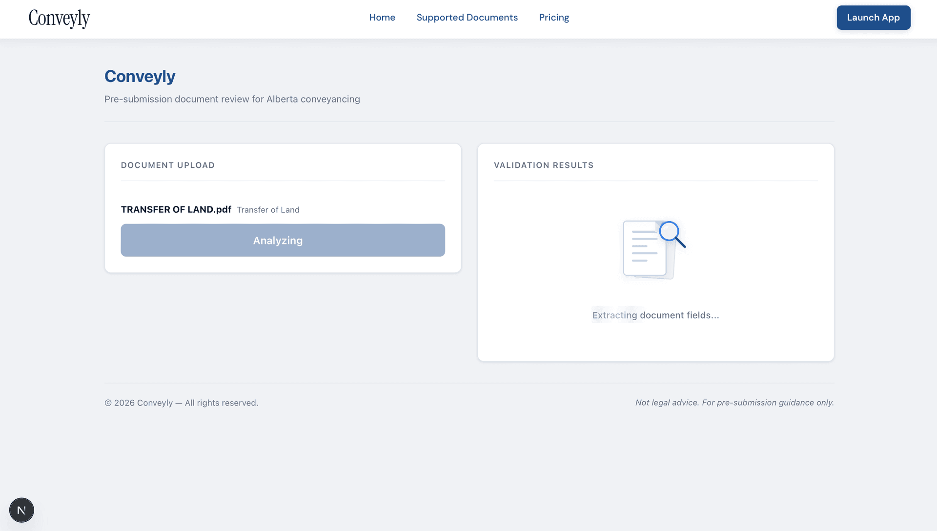 Conveyly analyzing the document